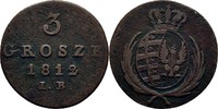 Polen Warschau 3 Grosze Friedrich August von Sachsen, 1807 - 1814