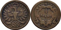 RDR Tirol Hall für Trentino 1/2 Soldo Karl VI., 1711-1740.