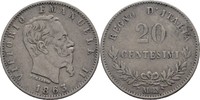 Italien 20 Centesimi Vittorio Emanuele II., 1861-78