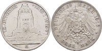 Sachsen Völkerschlacht Leipzig 3 Mark Friedrich August III., 1904-1918