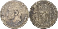 Spanien 50 Centimos Alfonso XII., 1874-85