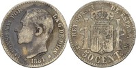 Spanien 50 Centimos Alfonso XII., 1874-85