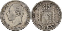 Spanien 50 Centimos Alfonso XII., 1874-85