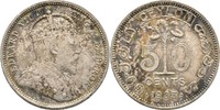 Ceylon 50 Cents Edward VII., 1901-10