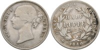 Britisch Indien 1/2 Rupie Victoria, 1837-1901