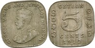 Ceylon 5 Cents George V., 1910-36