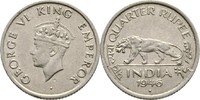 Britisch Indien 1/4 Rupie George VI., 1936-52