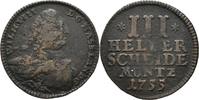 Hessen Kassel 3 Heller Wilhelm VIII., 1751-1760 -