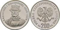 200 Zloty 1980 Polen Kazimierz I Odnowiciel offen, Kontaktmarken, polierte Platte, Proof