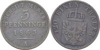 Preussen 3 Pfennig Willhelm I. 1861-1888. -