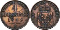 Preußen 4 Pfennig Wilhelm I., 1861 - 1888, Frankfurt -