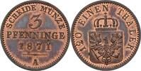 Preussen 3 Pfennige Wilhelm I., 1861-1888 -