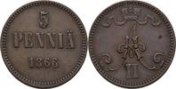 Russland Finnland 5 Penniä Alexander II., 1855-1881 -