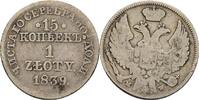 Polen Rußland Warschau 1 Zloty / 15 Kopeken Nikolaus I., 1825-1855 -