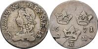 2 Mark 1671 Schweden Karl XI., 1660-1697 f.ss