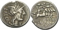 Denar M. PORCIUS LAECA. 125 v. Chr.