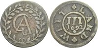 Mecklenburg Güstrow 3 Pfennig Gustav Adolf, 1636-1695