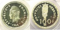 Französische Kolonialmünzen Lec.58 100 Francs 1966 Essai argent PCGS-SP64 pr.FDC
