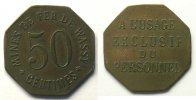 Münzen Numismatik der Bergwerken Wassy Mines de Fer de Wassy 50 c Cu, 8 23mm TTB -