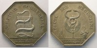 Münzen Jeton Numismatik der Bank Comptoir Commercial octogonal en argent AN X TTB -