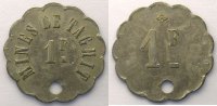 Französische Kolonialmünzen Lec.382 1 F. ZnNi, R troué 24 mm TTB+