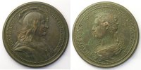 Münzen bronze Medaillen Ferd. de Saint Urbain série des Ducs de Lorraine Jean II d'Anjou 46 mm TTB corrosion au revers -