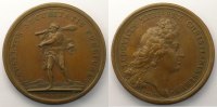 Münzen bronze Medaillen von Louis XIV année MAUGER Rétablissement de la sûreté dans le royaume 41mm SUP -