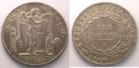 Münzen aus der französischen Revolution 1793 A (Paris) An II, point semestriel TTB