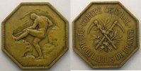 Münzen jeton Numismatik der Bergwerken Comité Central des Houillères de France octogonal en laiton 40mm TTB+ -