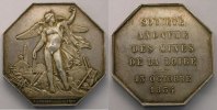 Münzen jeton Numismatik der Bergwerken Saint-Etienne BORREL Société Anonyme des Mines de la Loire octogonal en argent 38mm TTB+/SUP -