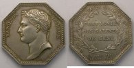 Münzen Jeton Numismatik der Bergwerken Salines de l'Est octogonal en argent Napoléon I TTB -