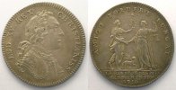 Münzen Jeton rond en argent Jetons des alten Regims Normandie Réunion des Marchands de Rouen Louis XV TTB -