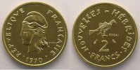 Französische Kolonialmünzen Lec.9 2 Francs 1970 Essai FDC
