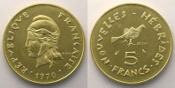 Französische Kolonialmünzen Lec.18 5 Francs 1970 Essai SUP/FDC