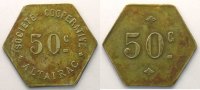 Französische Kolonialmünzen Lec.manque 50 c Lt, hexag. 26mm TTB
