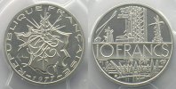 Münzen Frankreich 1959-2001 G.814P 10 Francs 1977 argent PCGS-SP67 FDC