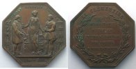 Münzen Jeton Numismatik der Versicherungsgesellschaften Clémentine octogonal en cuivre TTB+ -