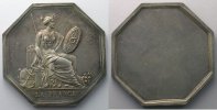 Münzen Jeton Numismatik der Versicherungsgesellschaften La France octogonal en argent SUP -