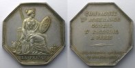 Münzen Jeton Numismatik der Versicherungsgesellschaften La France octogonal en argent SUP/FDC -