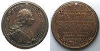 Münzen bronze Medaillen Ferd. de Saint Urbain série des Ducs de Lorraine Nicolas d'Anjou 2° type 47 mm TTB+/SUP percée -