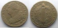 Münzen aus der französischen Revolution 1792 W pointé (Arras) An 4 TB+/TTB