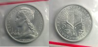 Französische Kolonialmünzen Lec.57 5 Francs 1968 Essai FDC