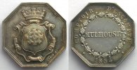 Münzen Jeton Numismatik der Bank Comptoir d'Escompte de Mulhouse octogonal en argent 23mm TTB+/SUP -