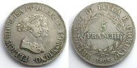 Ausländische Münzen 5 Lire 1805 (Elisa Bonaparte et Felice Baciocchi 1805-1814) TTB/TTB+