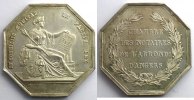 Münzen Jeton Numismatik des französischen Notariates Angers octogonal en argent FDC -