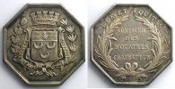 Münzen Jeton Numismatik des französischen Notariates Chateaudun octogonal en argent SUP/FDC -