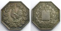 Münzen Jeton Numismatik des französischen Notariates Compiègne octogonal en argent SUP/FDC -