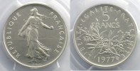 Münzen Frankreich 1959-2001 G.771P 5 Francs 1977 argent PCGS-SP67 FDC