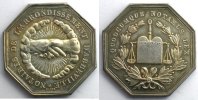 Münzen Jeton Numismatik des französischen Notariates Abbeville octogonal en argent SUP -