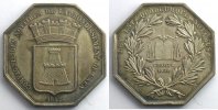 Münzen Jeton Numismatik des französischen Notariates Caen octogonal en argent SUP -